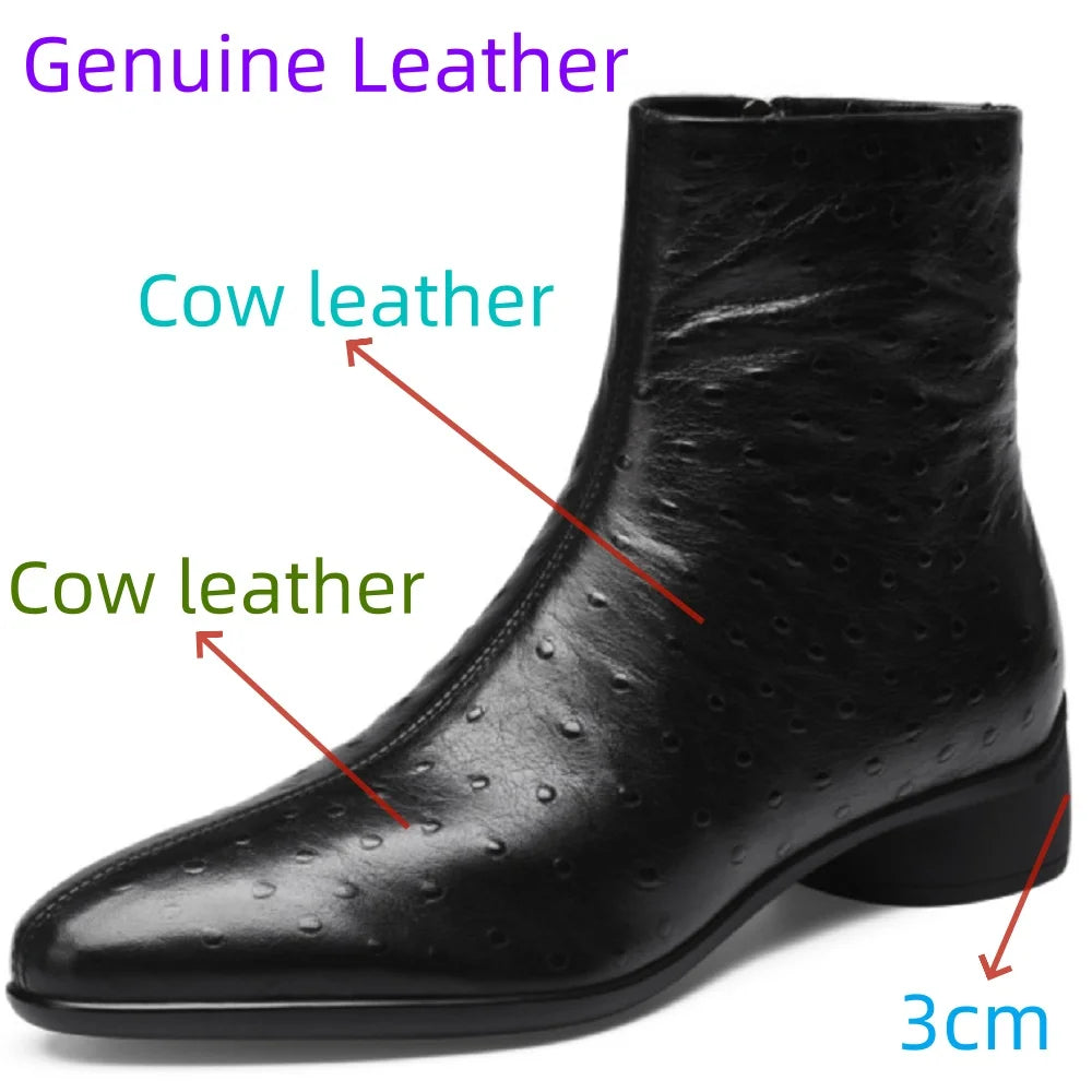 Women Handmade Genuine Leather Soft and comfortable Western Boots Square Toe Chunky Heel Retro Ankle Boots 34-40
