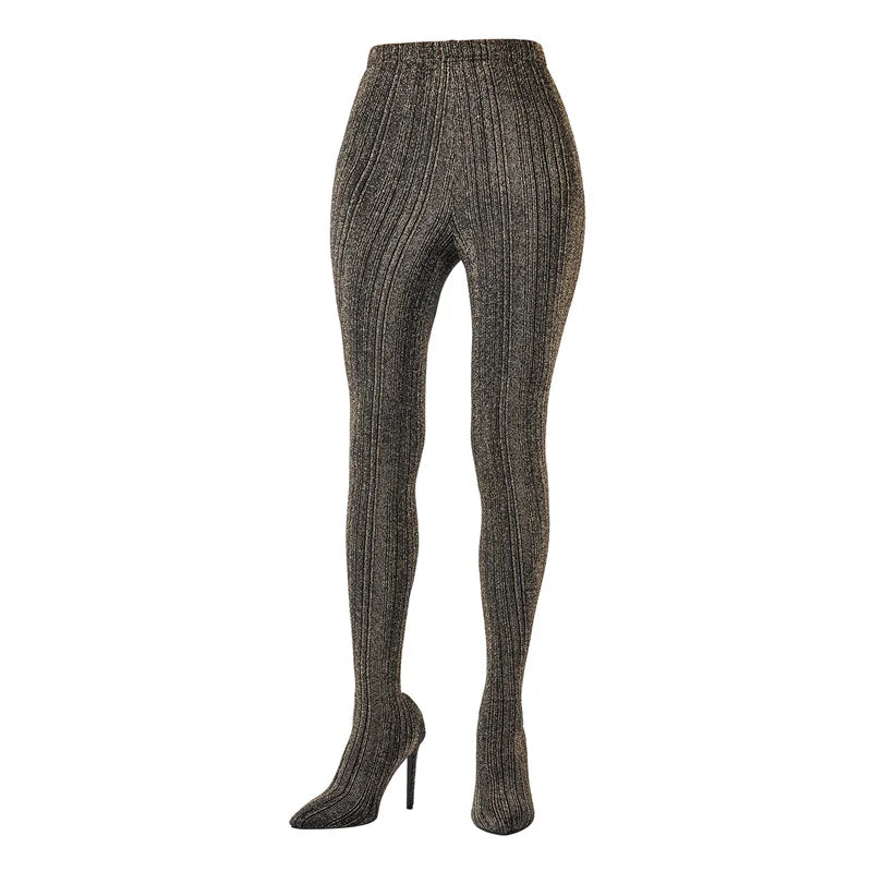 Onlymaker Women Stretch Over The Knee Stockings Boots Thin High Heel  Over The Knee Elastic Slim Pantyhose Sexy Boots