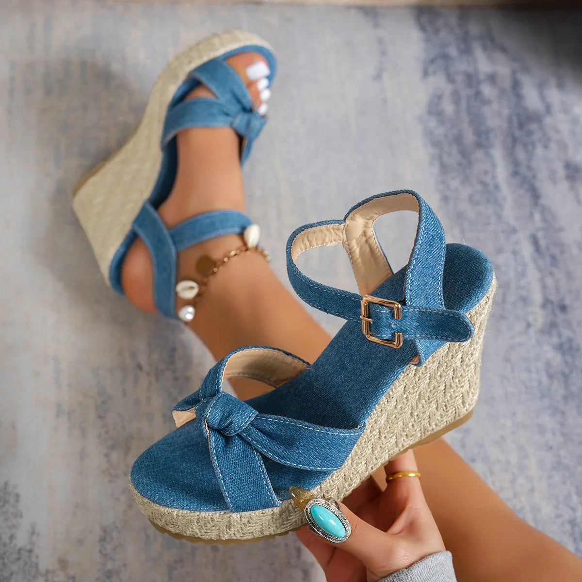 Plus Size 36-42 Shoes for Women 2026 Summer Fashion Women Platform Wedges Sandals
