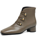 Women Handmade Genuine Leather Soft comfortable Ankle Boots Chunky Mid Heels designer Sexy Boots 34-40