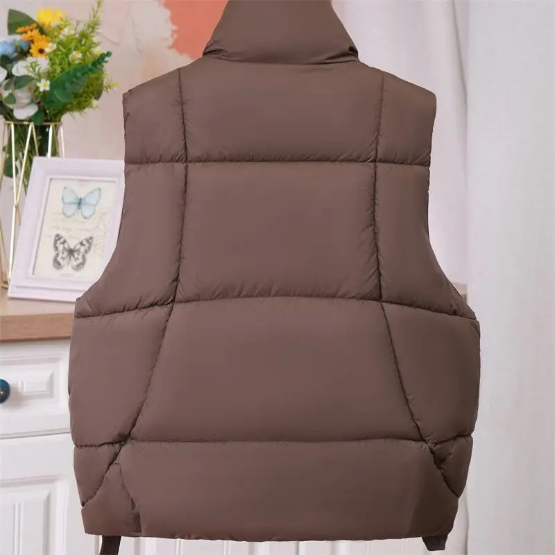 2026 Autumn Winter Plus Size Women's Down Cotton-padded Vest Coat Female Elegant New Warm Waistcoat Jacket Fashion Overwear