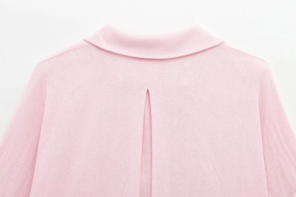 2025 Spring/Summer New Product Women's Clothing Style Light Spring Linen Blended Wide Sleeve Comfortable Shirt