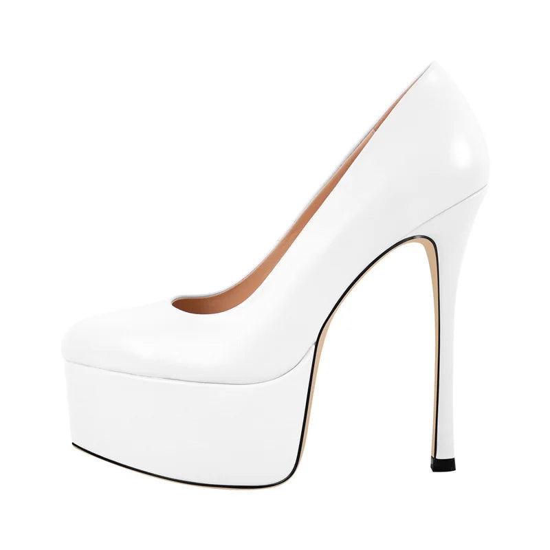 Women  Pointed Toe Pink Platform Pumps High Heeled Big Size Slip On Women Stiletto Pumps