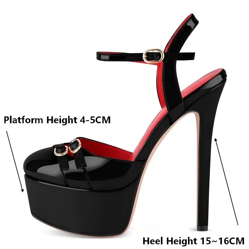 Womens Round Toe Platform Slingback Ankle Lace-up Pumps Big Size Fashion Party Dress Sexy Heels