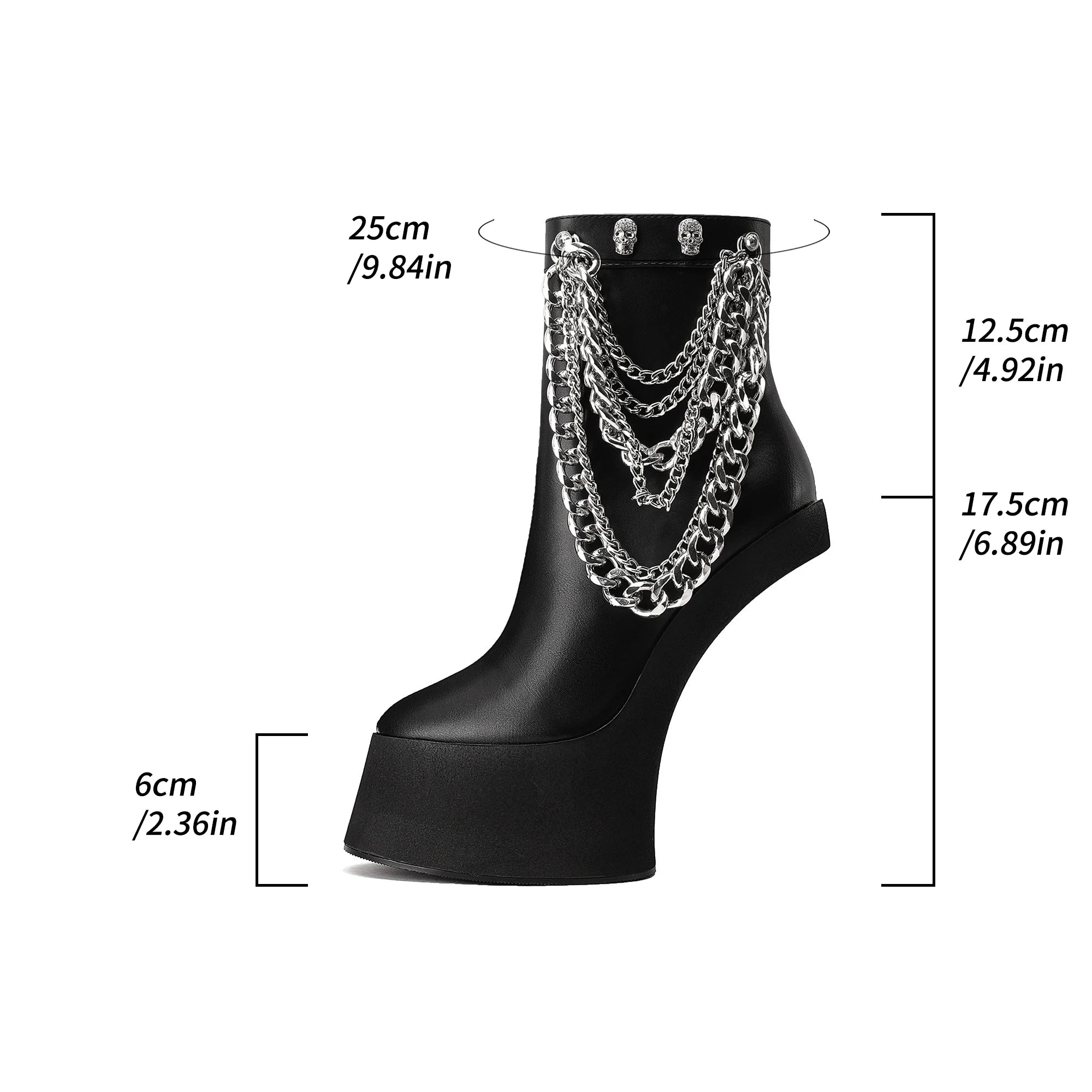 2026 Women's Platform Horseshoe Shaped High-heeled Short Boots Sexy Nightclub Role-playing Women's Ankle Boots