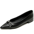 Handmade Genuine Leather Pointed Toe Low Heels Street Wear Slip On Butterfly-knot Decoration Sweet Girl 34-40