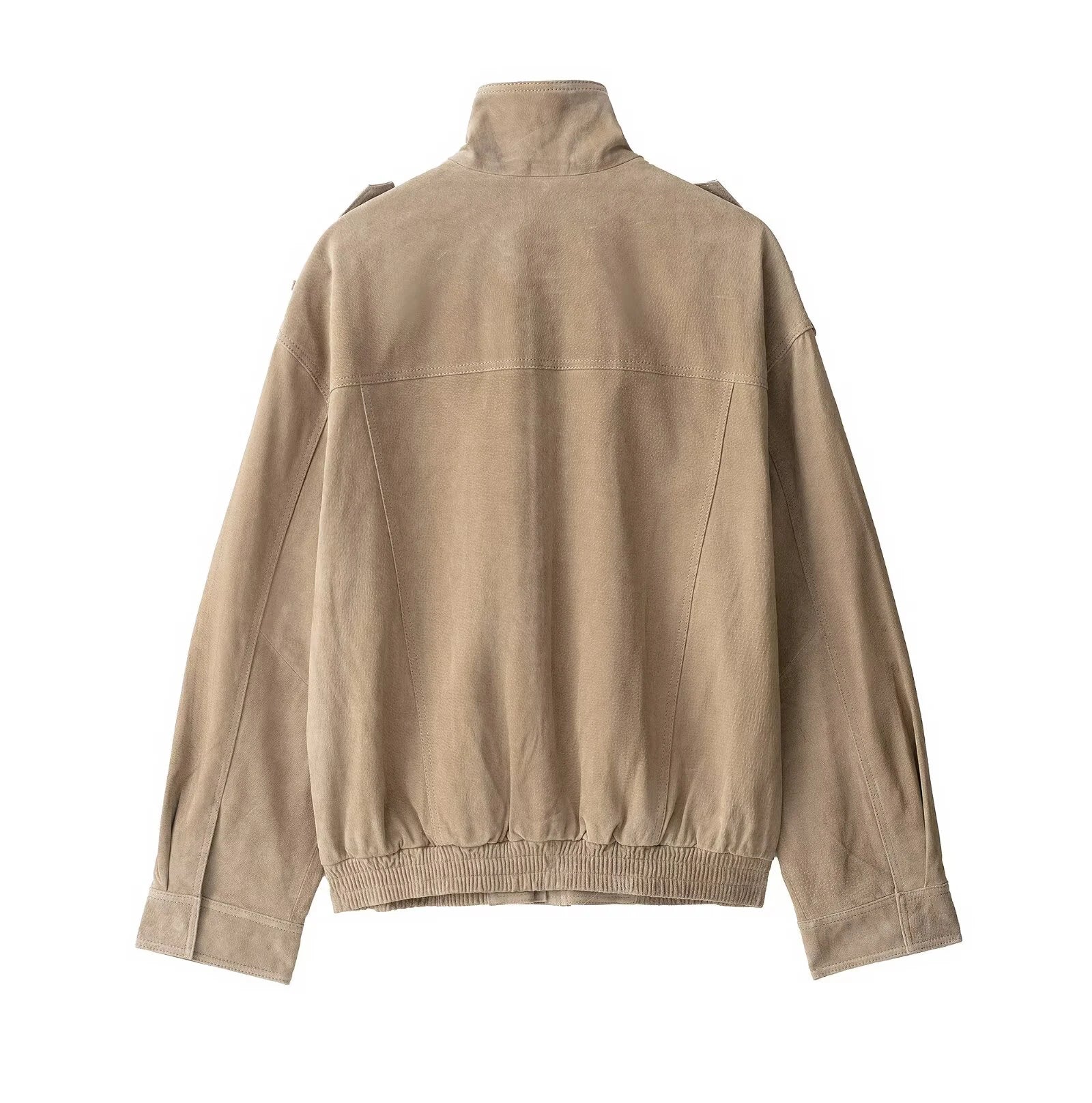 2025 autumn new American standing collar workwear short casual loose suede jacket jacket