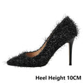 Women Shoes Pointed Toe 12CM Thin Heels Party Dress Big Size Fashion Lady Pumps