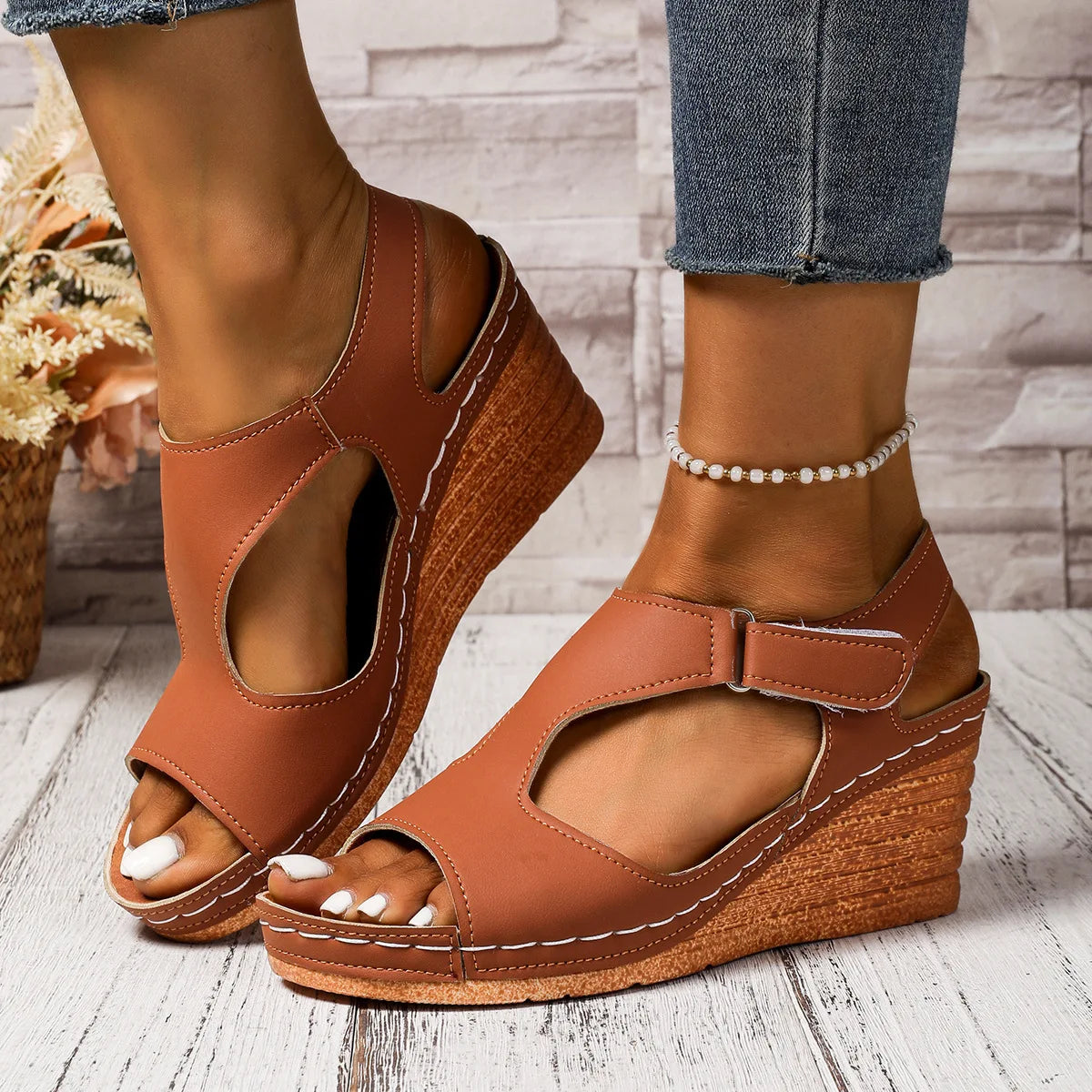 Women Sandals Plus Size 36-43 Shoes for Women Summer Platform Wedges Peep