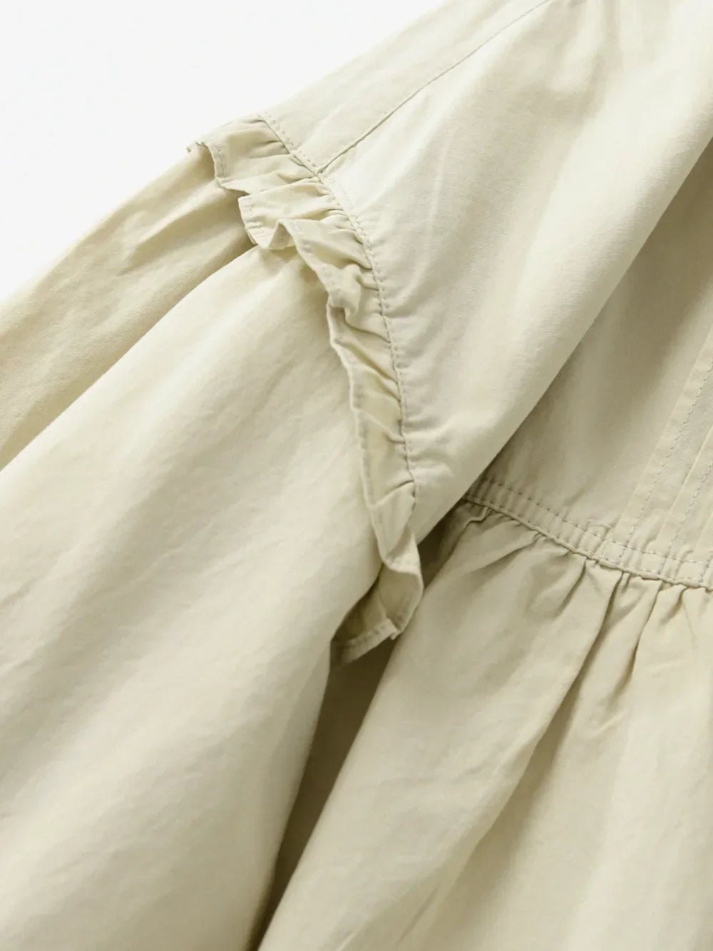 100% Cotton Vintage Elegant Chic Long Puff Sleeve Ruffled Collar Loose Blouse 2025 Fall Spring Sweet Victorian Edwardian Shirt