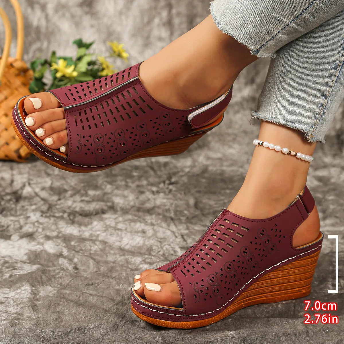 Shoes for Women 2026 Summer Fashion Platform Wedges Comfortable