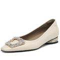 Handmade Genuine Leather Shallow Mouth Soft and comfortable Square Head Flat Sole Single Shoes Women's New 34-40