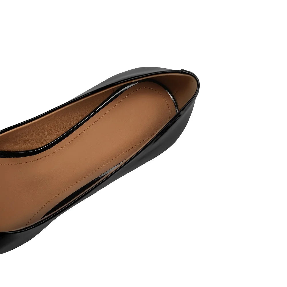 Handmade Genuine Leather Office Lady Pumps Square Toe Chunky Heels Elegant Vintage Women Soft Daily Shoes 33-43