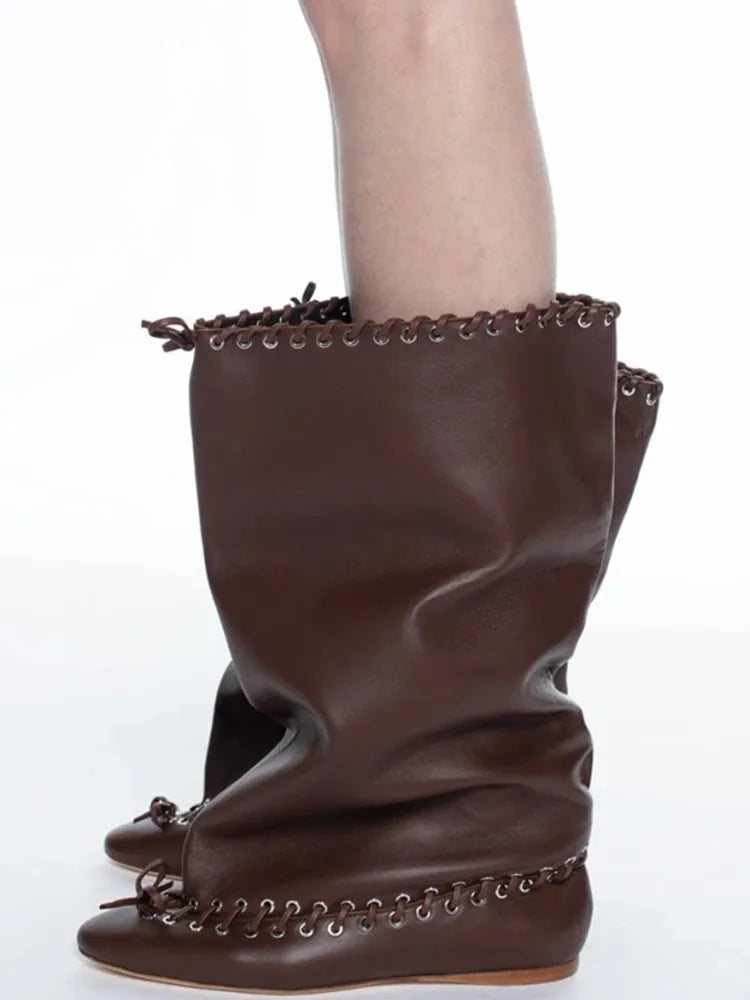 2026 Women's New Slim Fit High Heels, Wide Waist Short Boots, Autumn and Winter Pointed Knee High Boots