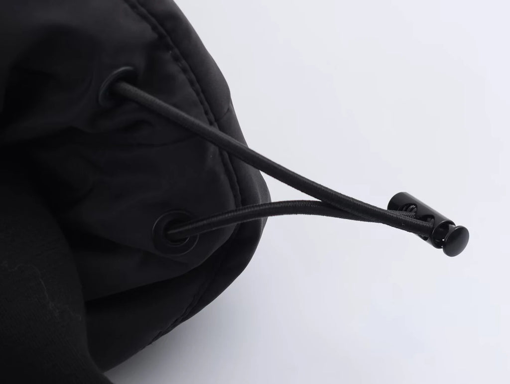 European and American 2025 autumn new women's clothing retro casual temperament simple black stand up collar cotton jacket