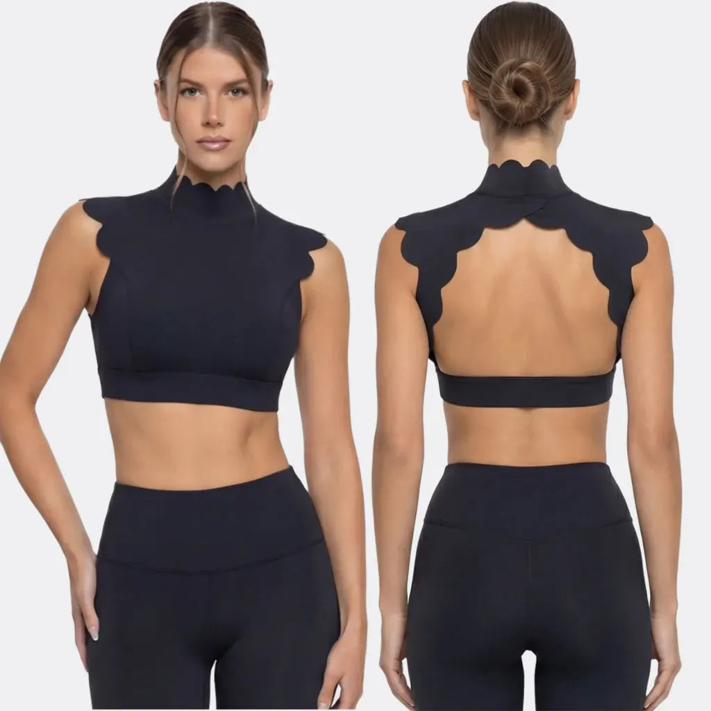 Hollow-out Waistcoat Yoga Clothes High Waist Leggings Bras For Women Slimming Fit Running Workout Fitness Sportswear