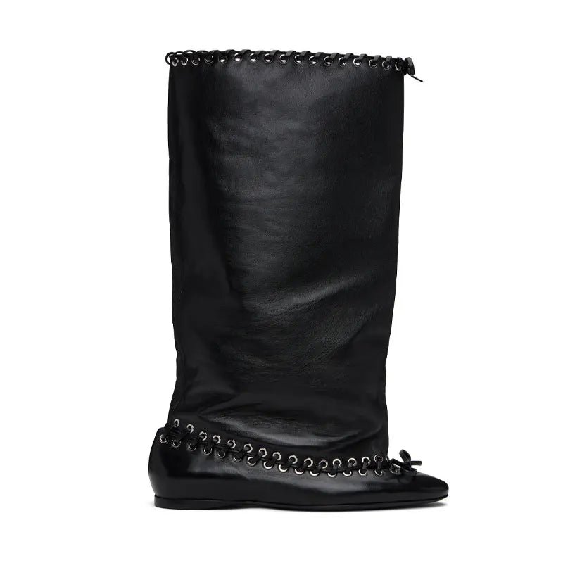 2026 Women's New Slim Fit High Heels, Wide Waist Short Boots, Autumn and Winter Pointed Knee High Boots