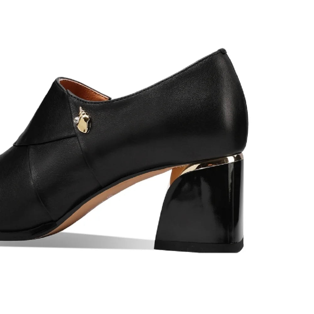Women Handmade Genuine Leather Pointed Toe High Heel Shoes Lady Classic Office Pumps Sapatos Femininas 33-43