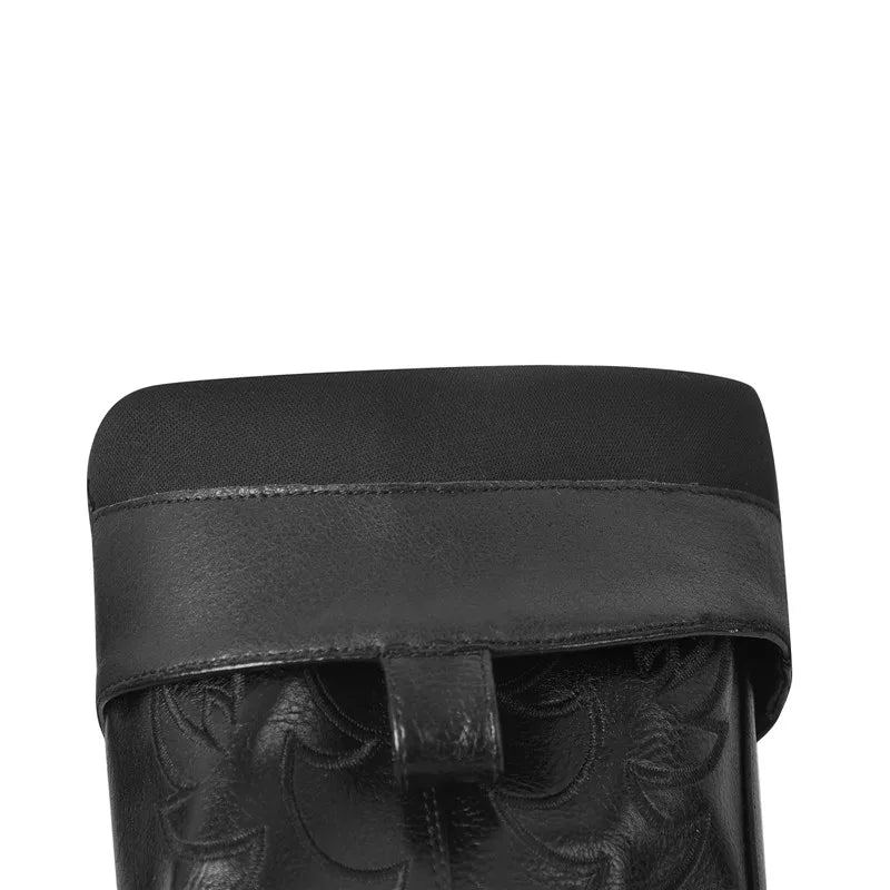 Women Platform  Mid Calf Boots Black Chunky High Heels  Big Size Lady Short Booties