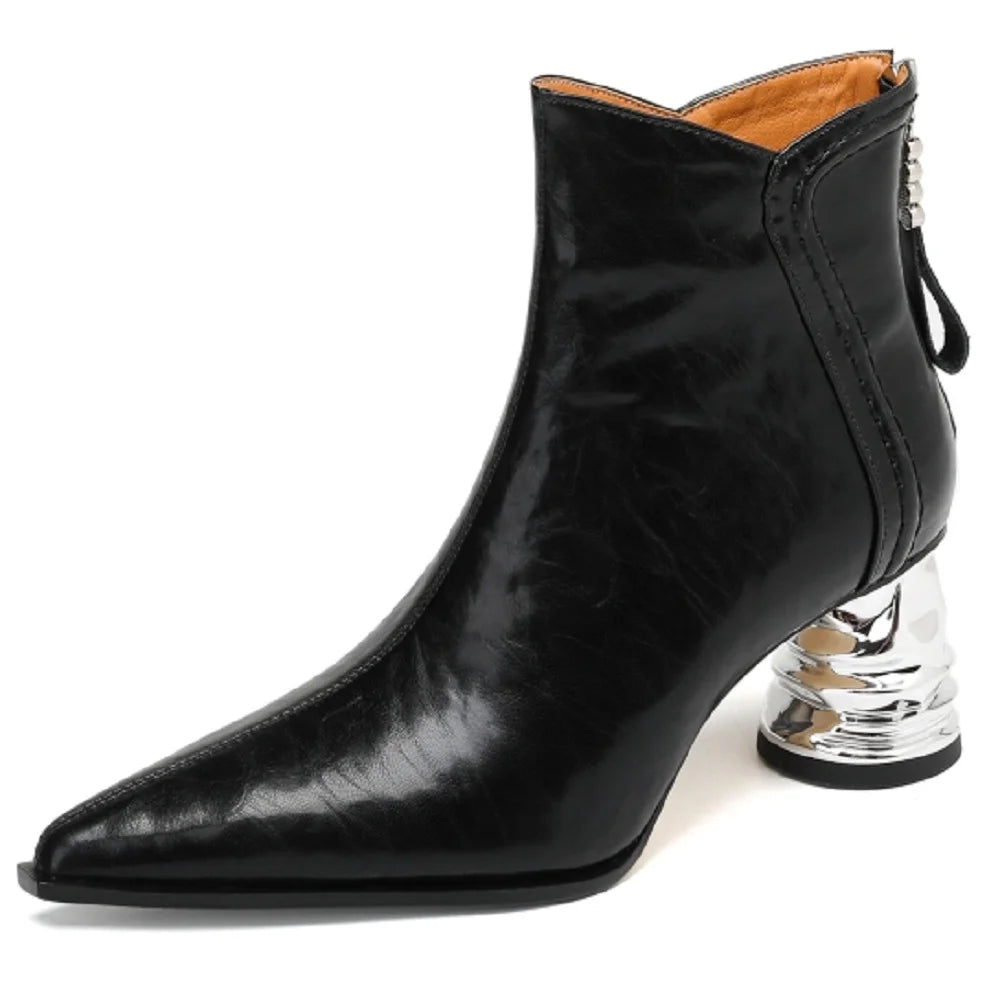 Handmade Genuine Leather Women's Soft comfortable Ankle Boots Luxury Minimalist Shoes Vintage Style Female Foot