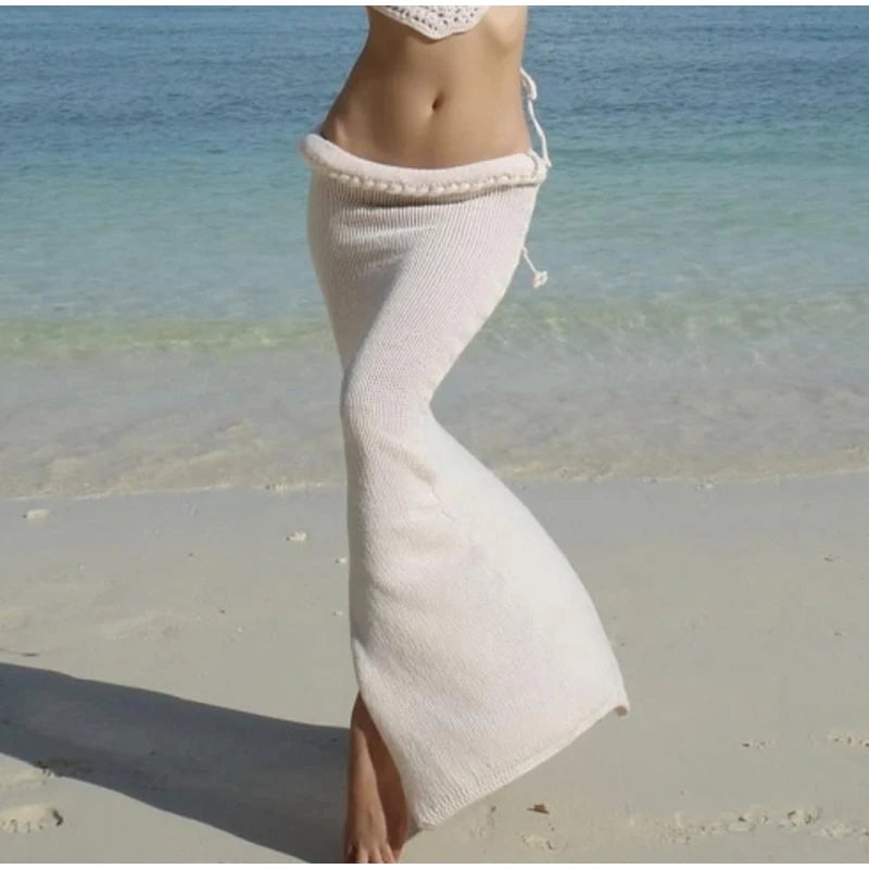 Sexy Knit Crop Top Skirts Set