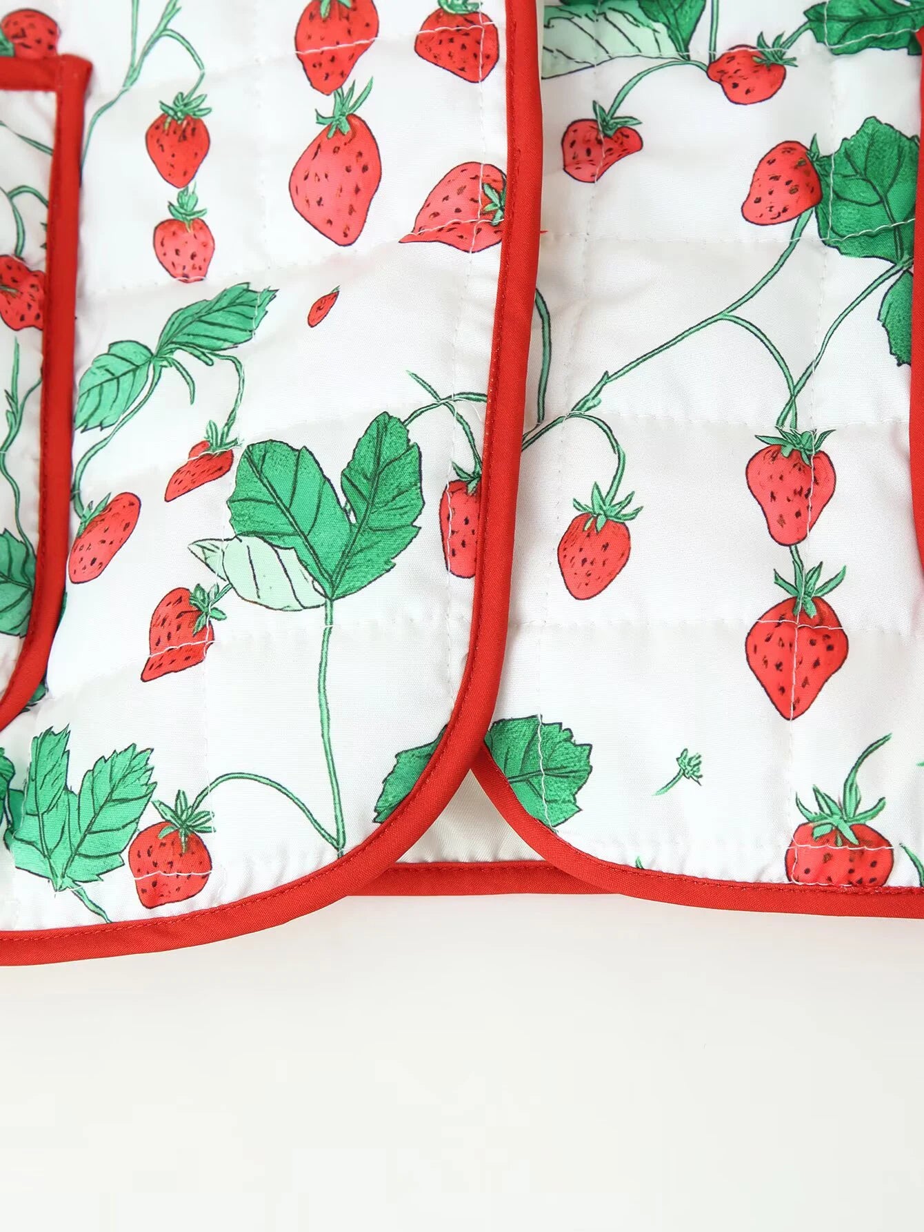 European and American style new women's fashion retro strawberry print loose single breasted cotton casual cotton jacket