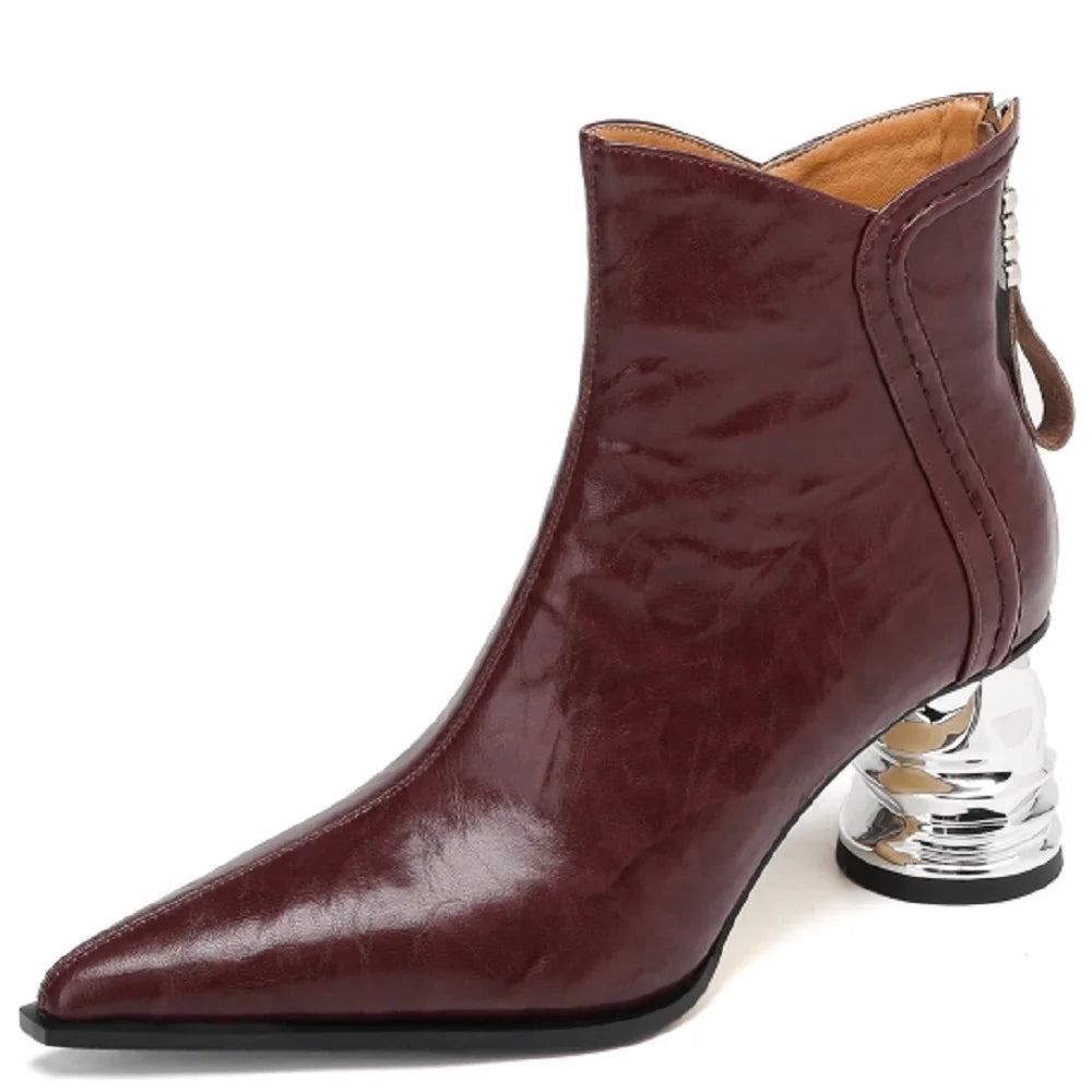 Handmade Genuine Leather Women's Soft comfortable Ankle Boots Luxury Minimalist Shoes Vintage Style Female Foot