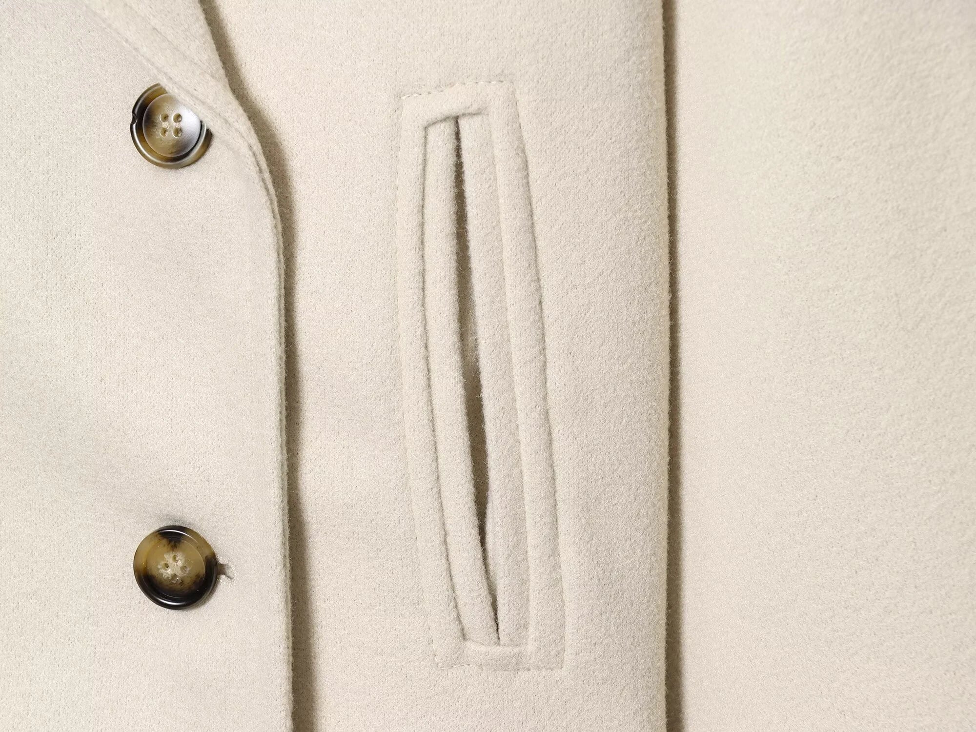 Autumn new women's clothing French design loose fit collar long sleeved double breasted short woolen jacket