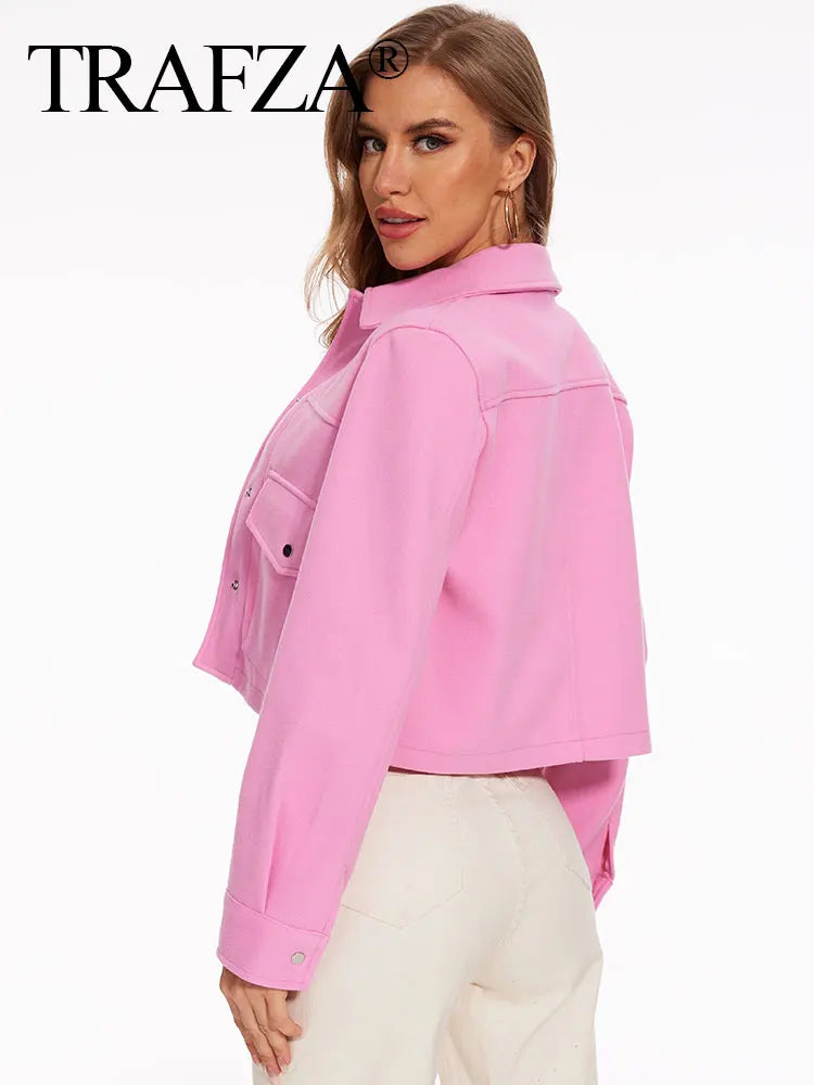 HH Women Casual Solid Coat Single Turn-Down Collar Breasted Long Sleeve Jacket With Front Pockets Office Lady Outerwear