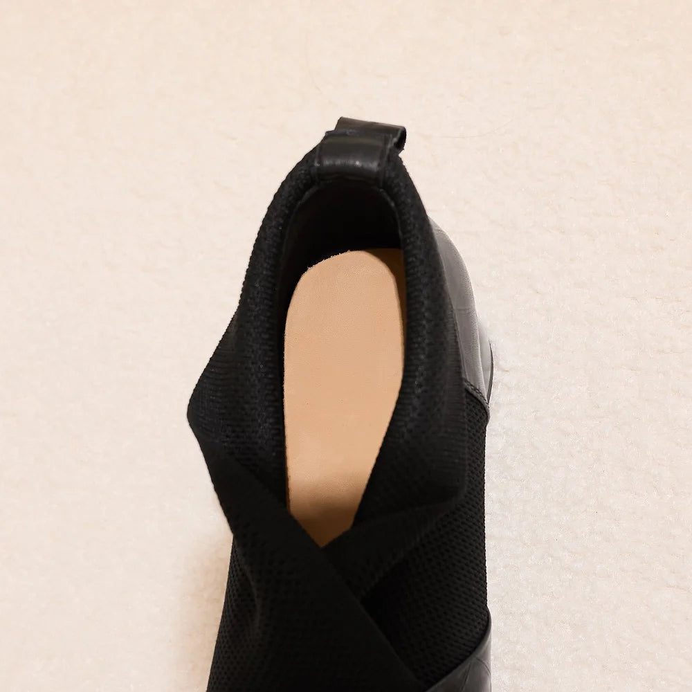 Handmade Brand Genuine Leather Women Ankle Boots Mid Heels Square toe Autumn Winter Dress Party Lady 34-43