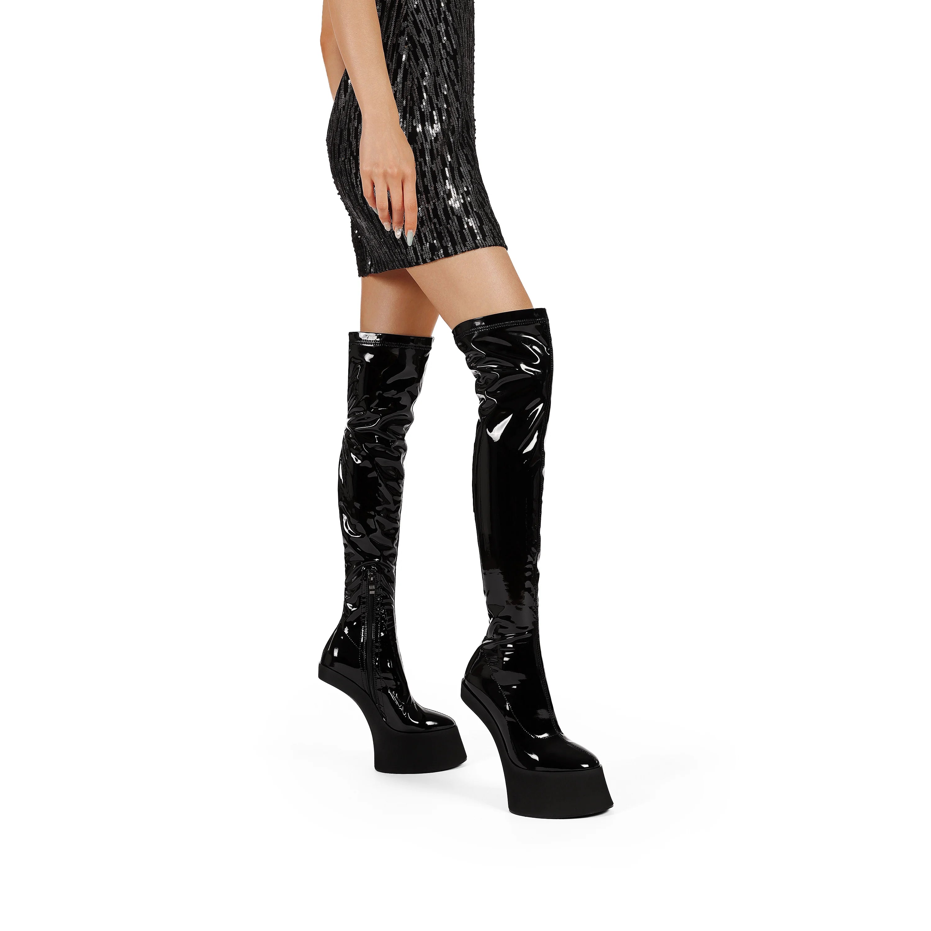 Ladies' Thick Soled Kneeless Women's Boots Fashion Platform 17cm Ultra High Heel Nightclub Party Pole Dance Women's Boots