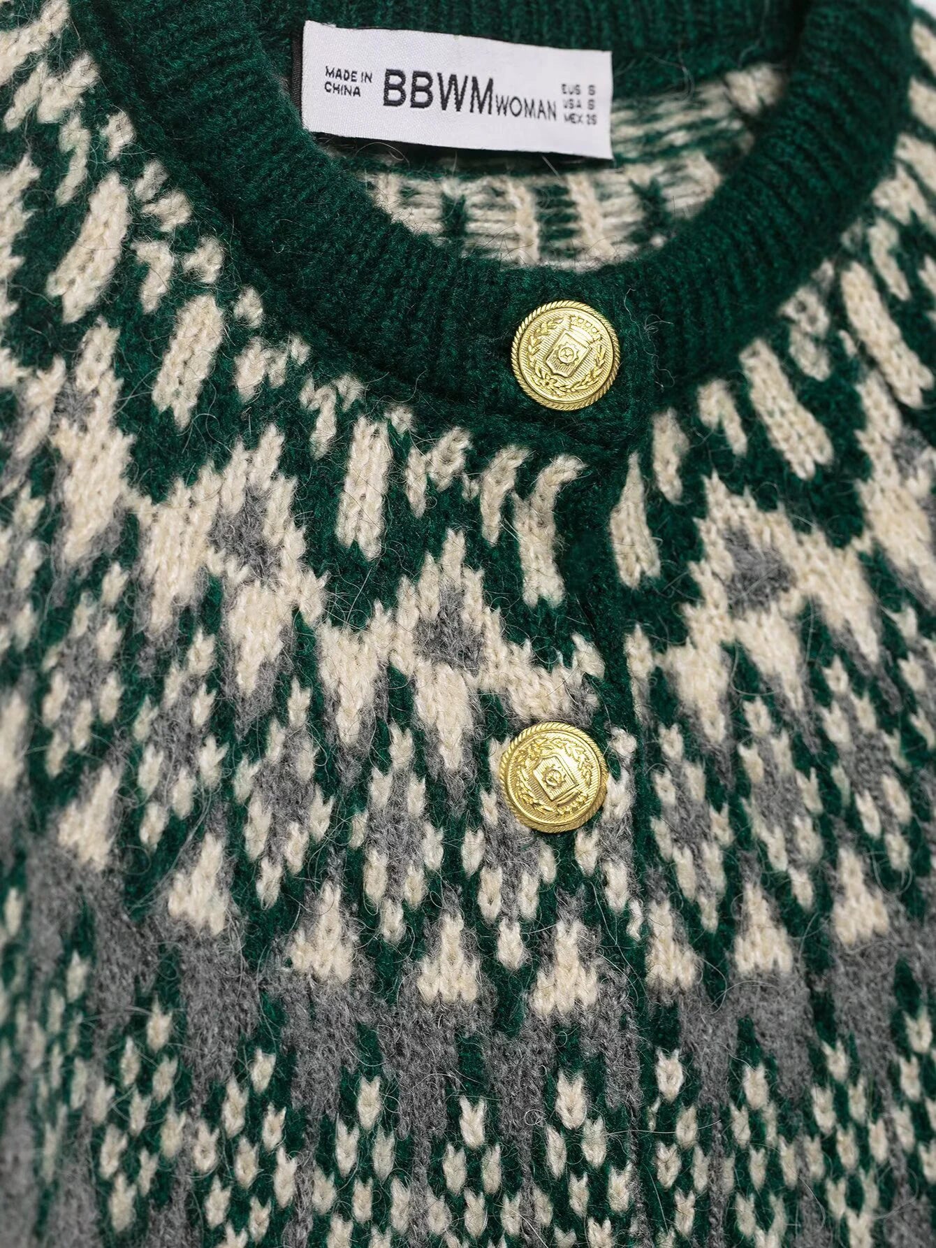 2025 Winter New Women's Sweet and Lazy Retro Short Sleeve Round Neck Jacquard Knitted Cardigan Coat