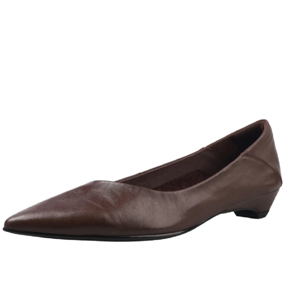 Elegant Handmade Genuine Leather Pointed Toe Mid Hells Bottom Women's Commute Comfortable Professional Shoe 34-40