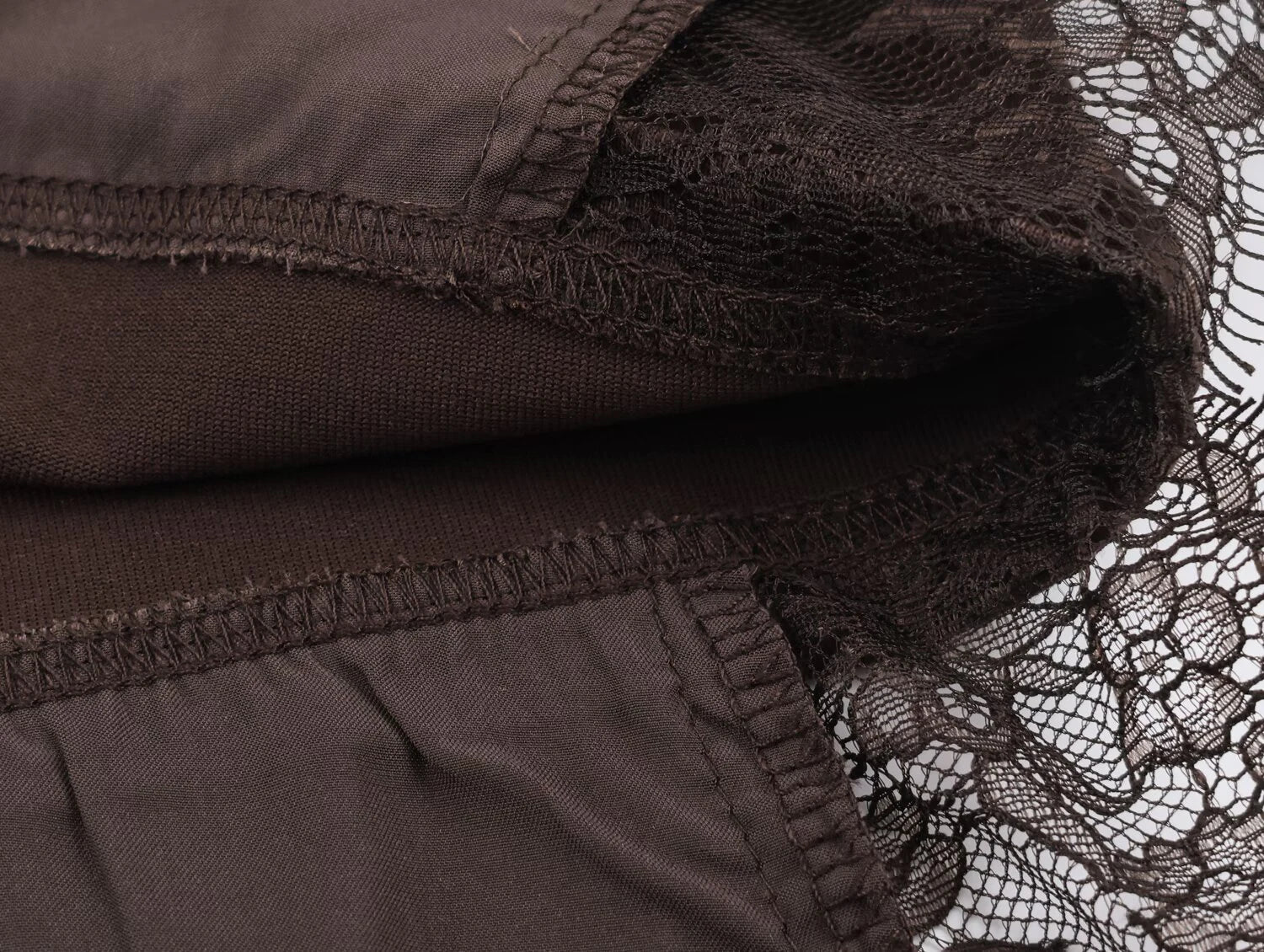 2025 Winter New Women's Cotton Spinning Round Neck Short Sleeve Asymmetric Hemp Splicing Lace Decoration T-shirt