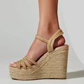 Espadrilles Spring summer bohemian wedges platform peep toe women sandals