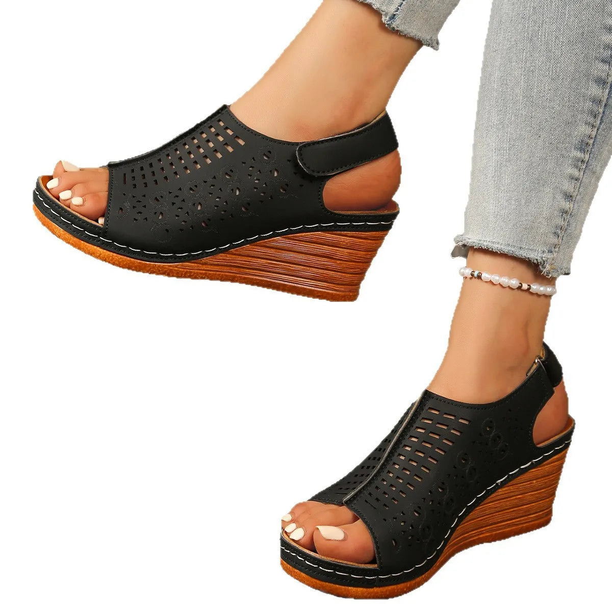 Shoes for Women 2026 Summer Fashion Platform Wedges Comfortable