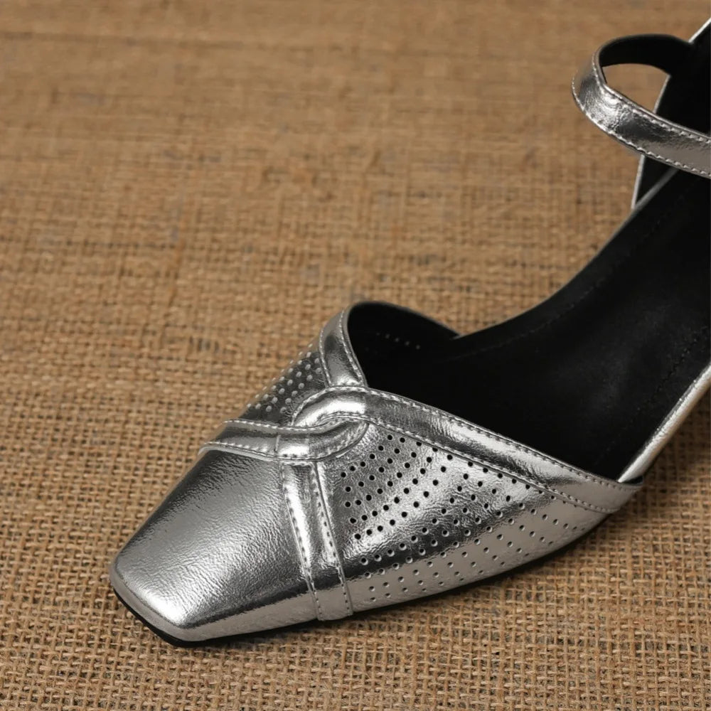 Women's Handmade Genuine leather carving British style slip-on flats retro elegant ladies daily dress shoes 34-40