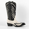 Onlymaker Women Western Cowboy Boots Pointed Toe Embroidered  Block Heel Fashion Pull-On Cowgirl Boots