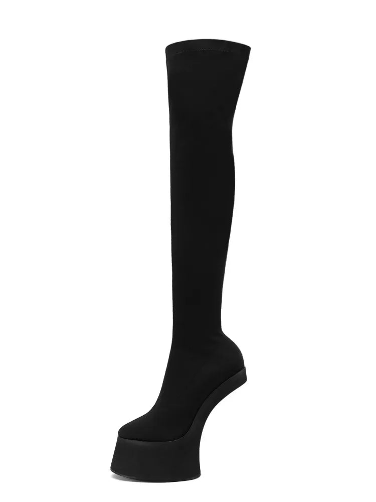 Ladies' Thick Soled Kneeless Women's Boots Fashion Platform 17cm Ultra High Heel Nightclub Party Pole Dance Women's Boots