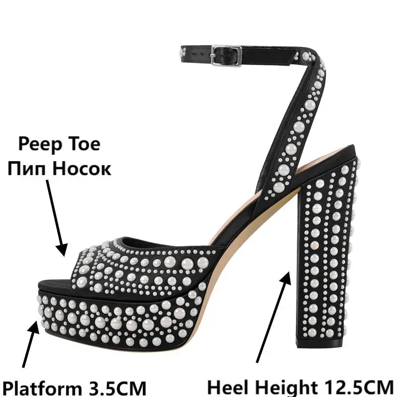 Women  Platform Open Toe Heeled Sandals Buckle Summer Sandals