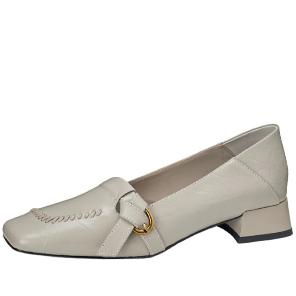 Women's Handmade Genuine Leather Soft and comfortable Vintage Single Shoes New Style Simple Square Toe Rubber