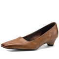 Women Handmade Genuine Leather Soft and comfortable Mid Heel Shoes For Ladies Daily Office Lady Dress