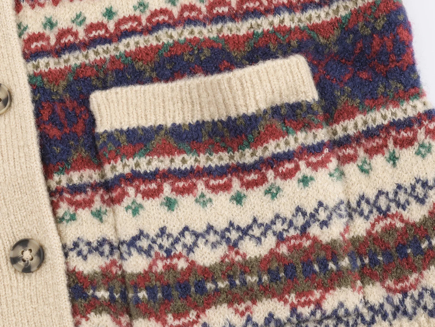 2025 Winter New Arrivals Women's Sweet Loose Crewneck Colorblocked Jacquard Knit Sweater Jacket Pullover