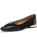 Handmade Genuine Leather Low Cut Metal Heel Women's Shoes Comfortable Casual Footwear  34-40