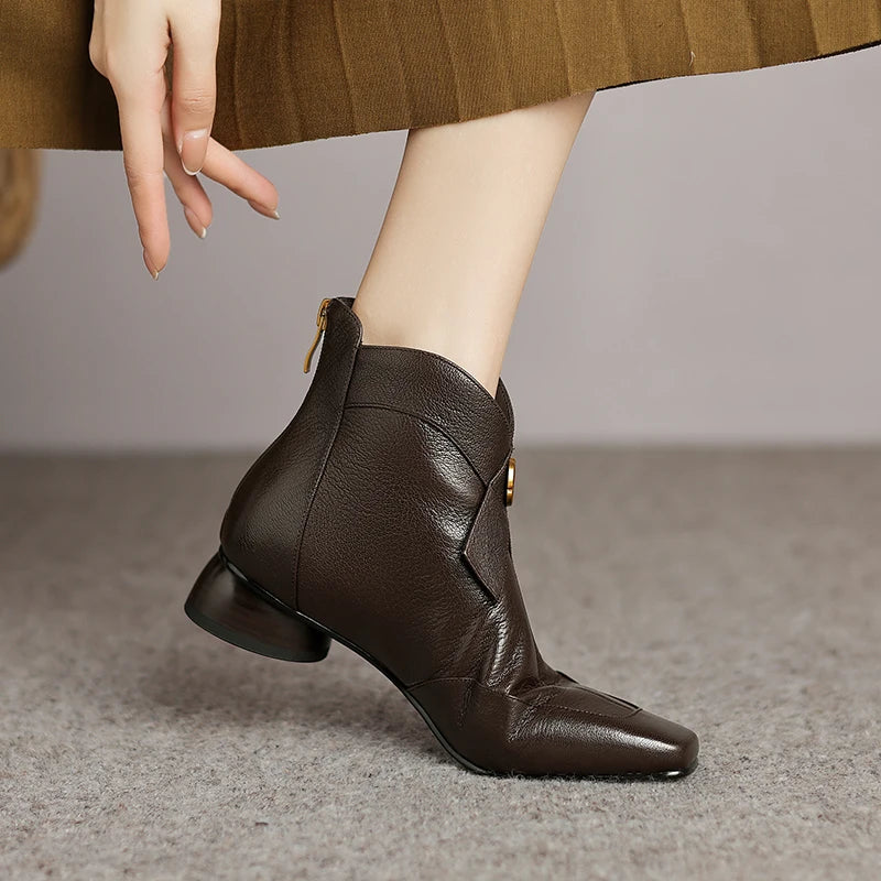 Women's sheepskin bowtie decoration back zip flats autumn ankle boots high quality soft comfortable casual 34-41