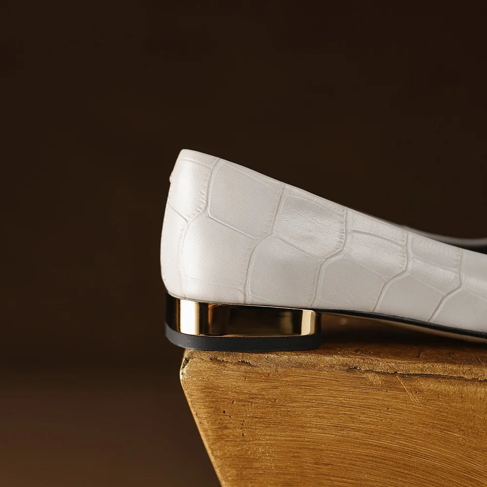 New Handmade Retro Genuine Leather Low Heels Soft and comfortable Square Toe Slip-on Loafers Work Shoes 34-40