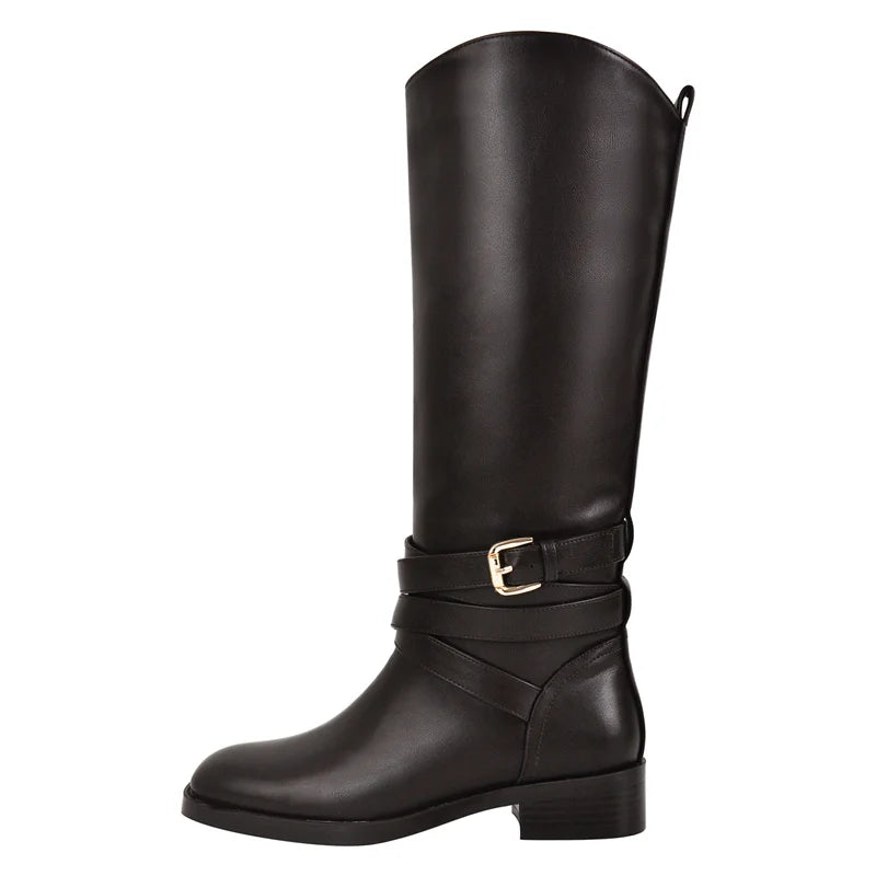 Onlymaker Women Round Toe Casual Knee Length Boots Classic Fashionable Winter Boots