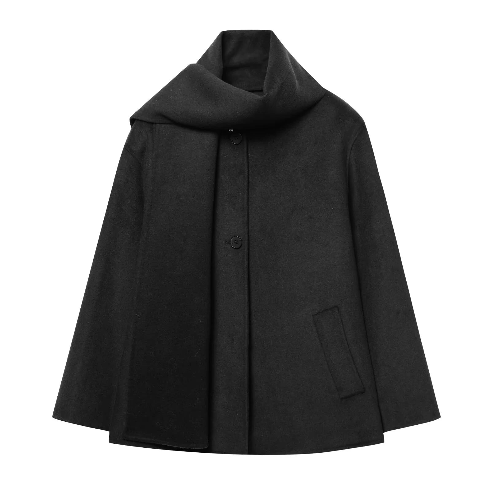 European and American style foreign trade women's clothing new 2025 fashion versatile scarf short coat jacket