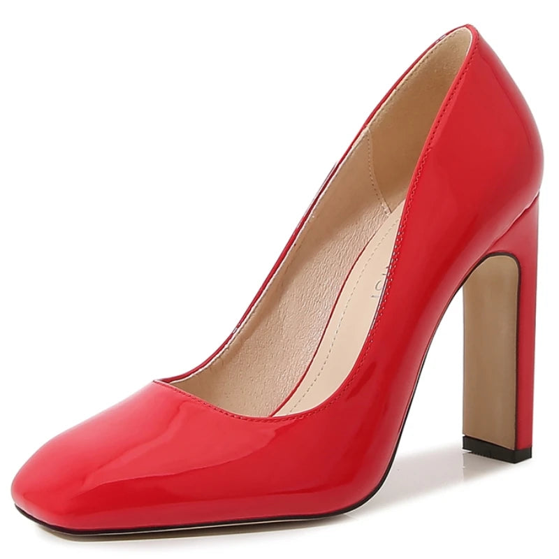 Red Women's Extreme High Heels Shoes White Black Nude Heeled Square Toe Dress Pumps Party Wedding Nightclub Shoes Female