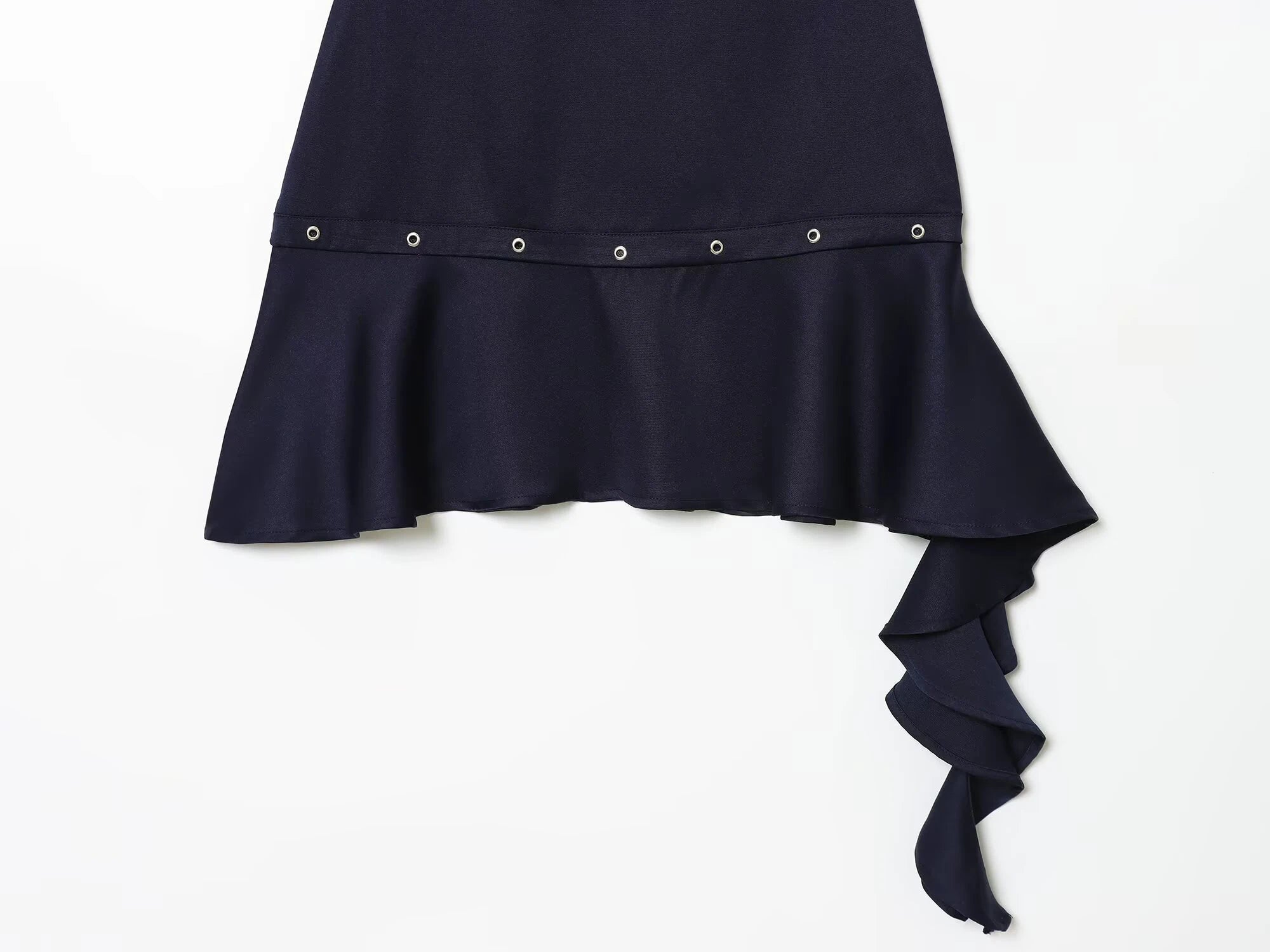 2026 Autumn New Product Design Round Neck Riveted Asymmetric Sleeveless Short Dress for Women